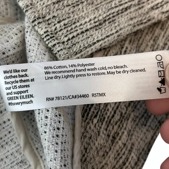 Eileen Fisher Longline Blazer Jacket Snap Button Pockets Textured Tweed Sz PL - Picture 10 of 10